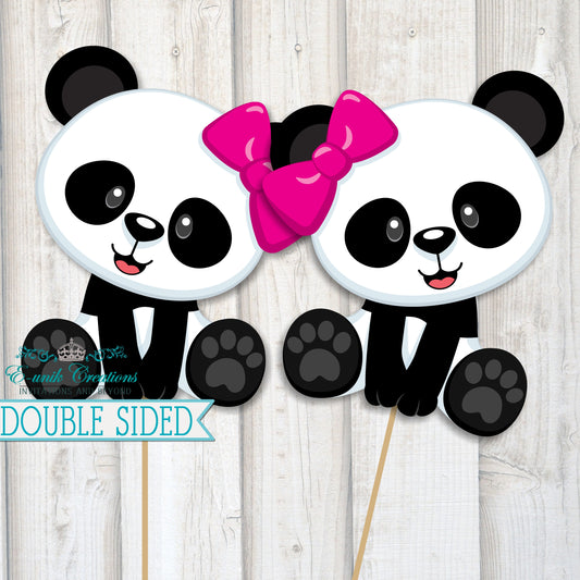 Panda Girl Centerpieces Sticks