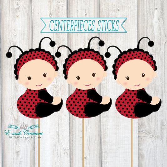 Ladybug Centerpieces Sticks
