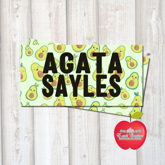 Avocado School Supplies Labels