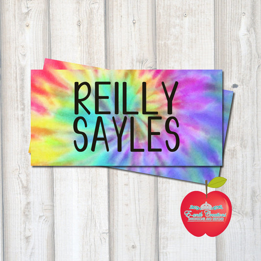 Tie-Dye School Supplies Labels