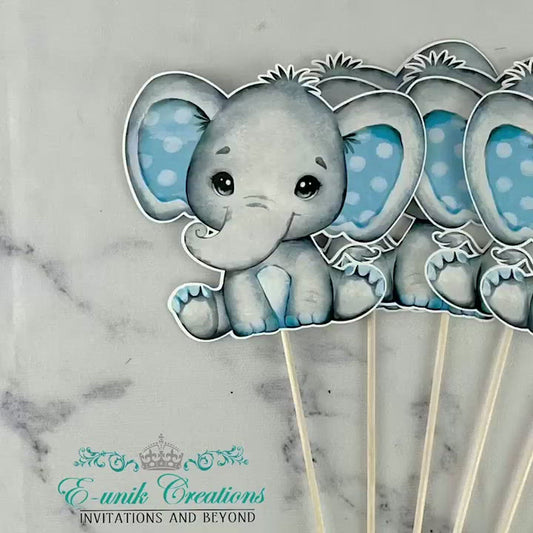 Boy Elephant Centerpiece Sticks