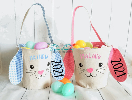 Easter Bunny Canvas Basket