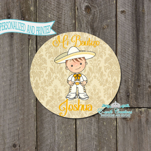 Gold Charro Stickers, Mariachi Labels, Mexican Fiesta, Mi Bautizo Charro, Charro Baptism