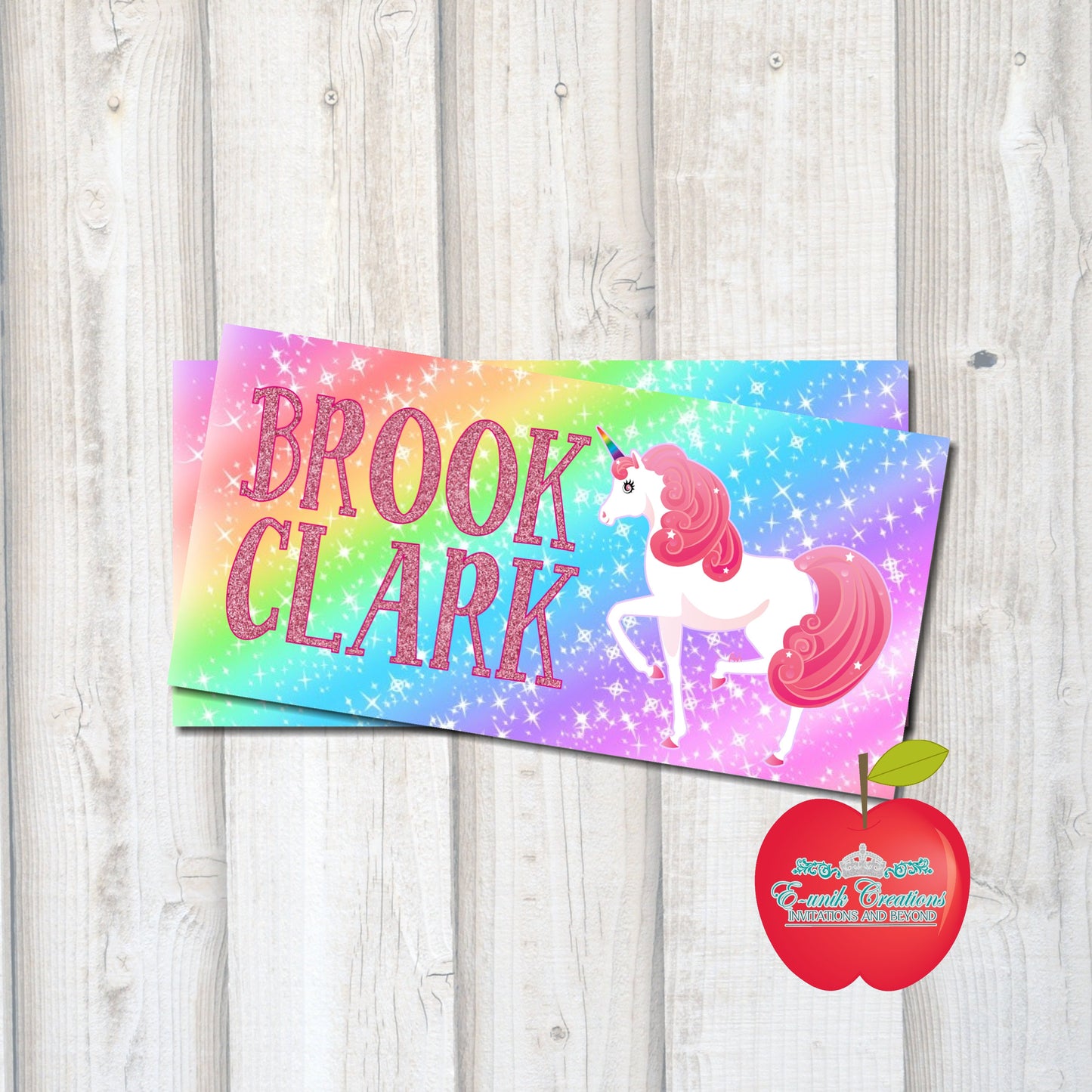 Unicorn School Supplies Labels