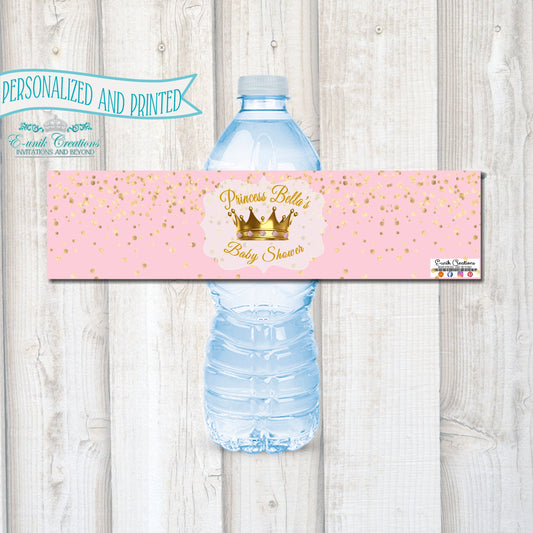 Princess Water Bottle Labels