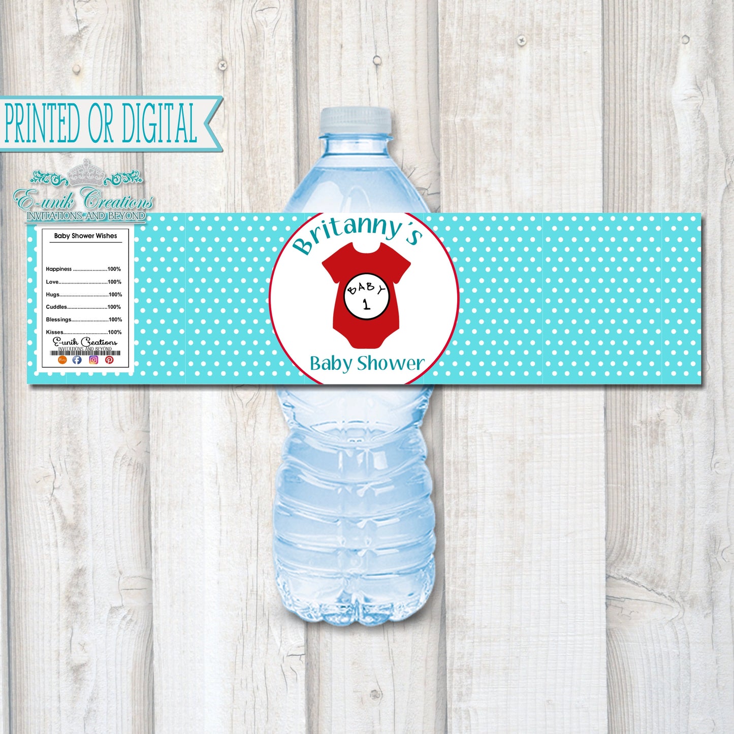 Baby 1 Baby 2 Water Bottle Label