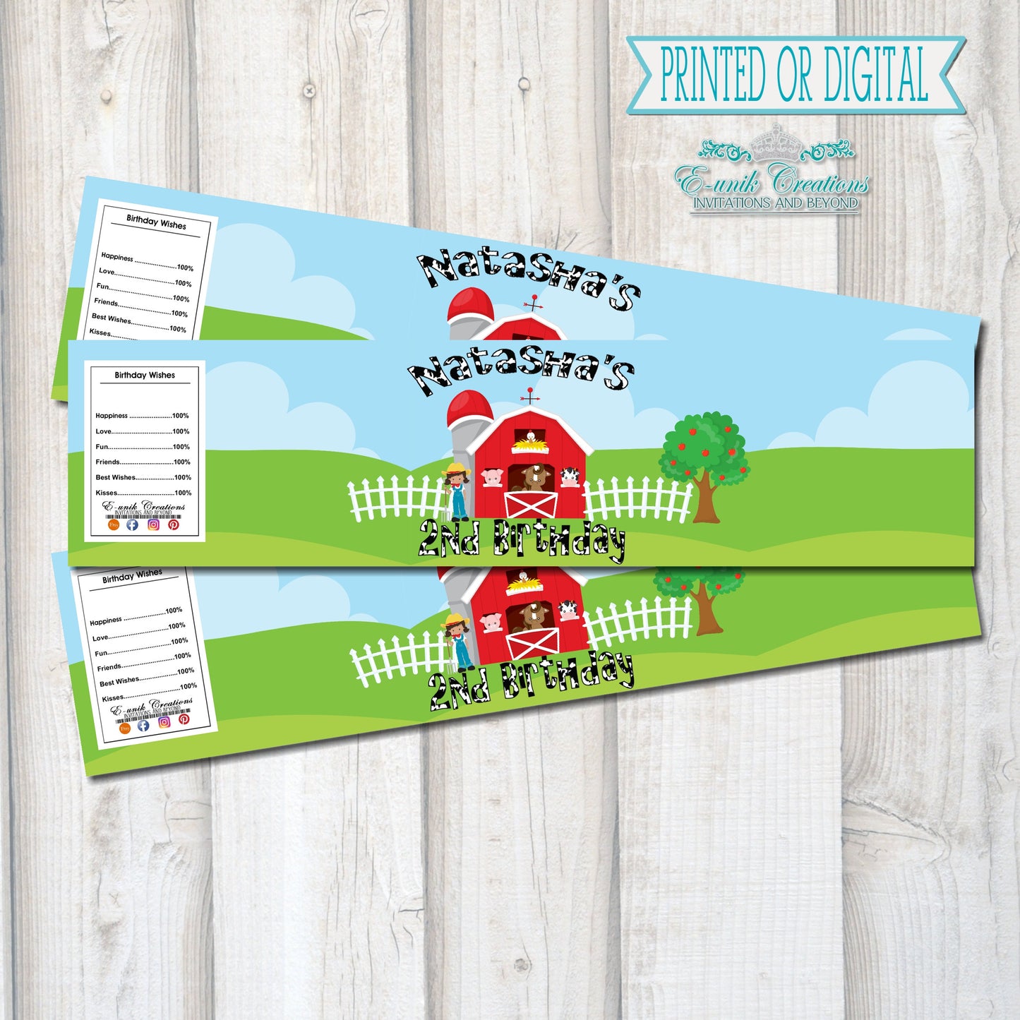Farm Bottle Labels, Farm Water Labels, Barnyard Party Decor