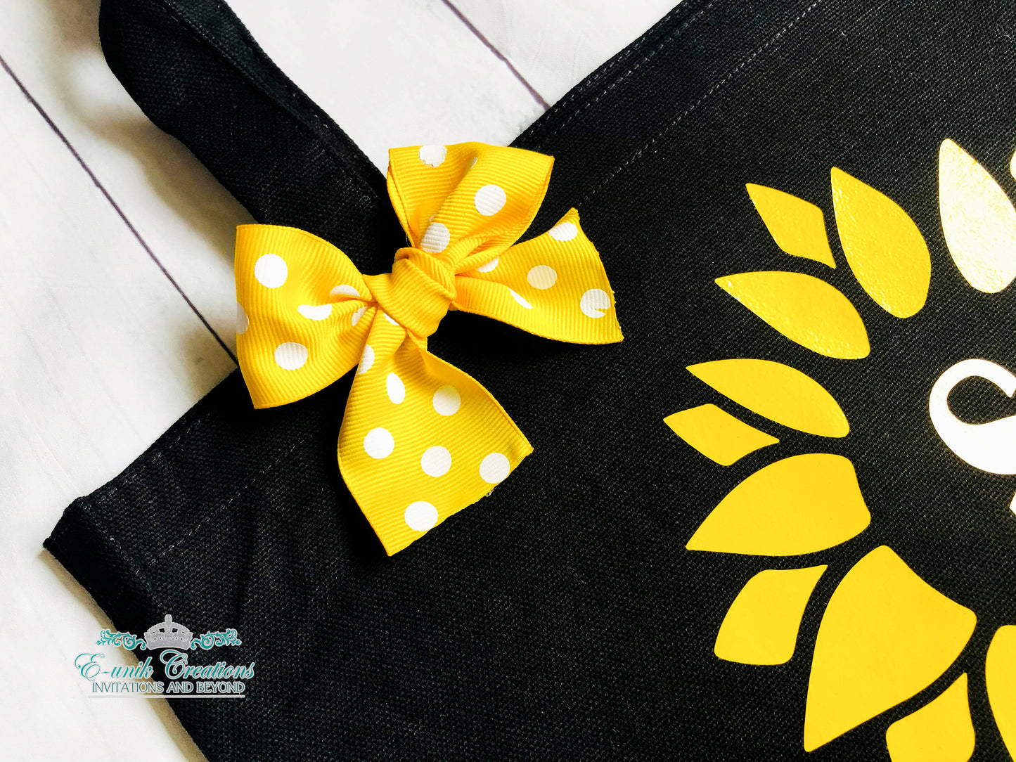 Bolsa de asas de girasol, bolsa de lona con nombre. SF0510