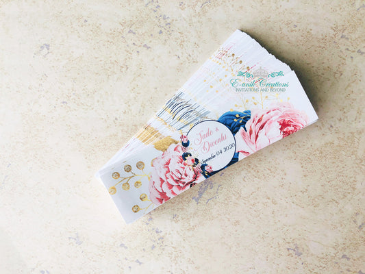 Navy Blue & Blush Floral Label