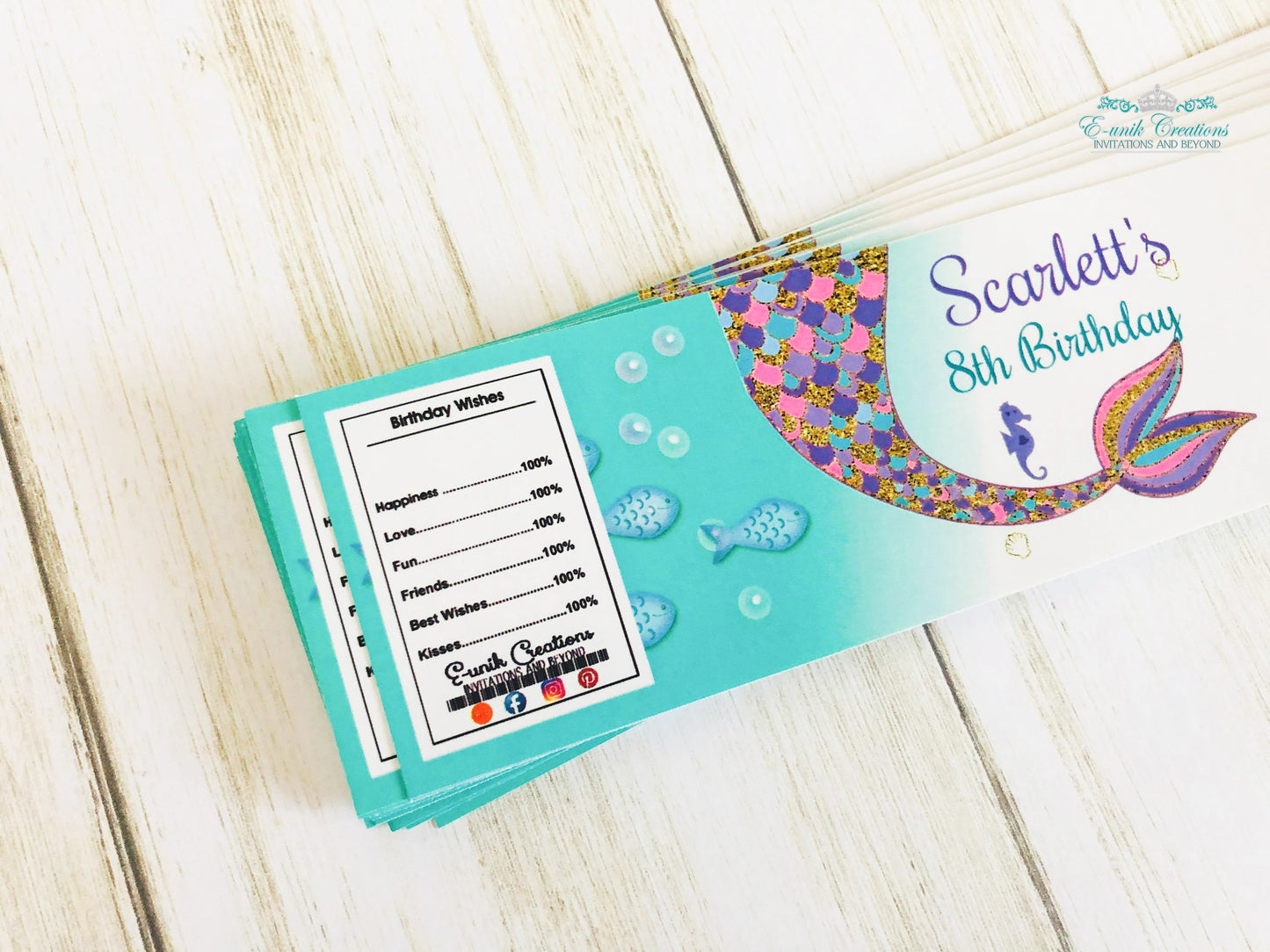 Mermaid Water Bottle Labels, Under The Sea Party, Mermaid Tail Labels,