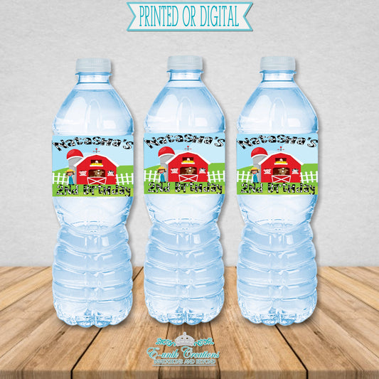 Farm Bottle Labels, Farm Water Labels, Barnyard Party Decor