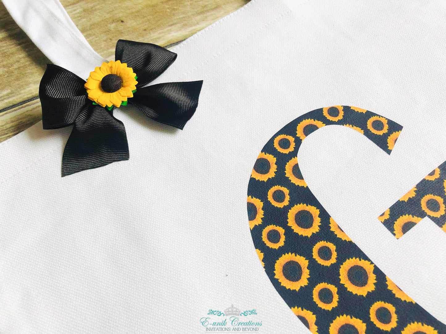 Bolsa de asas de girasol, bolsa de lona con nombre. SF0510