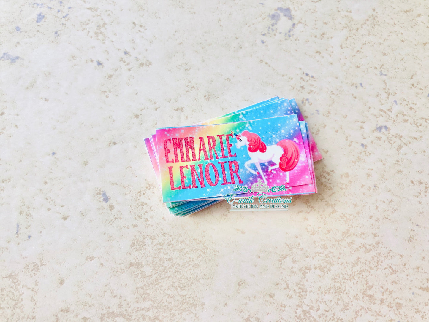 Unicorn School Supplies Labels