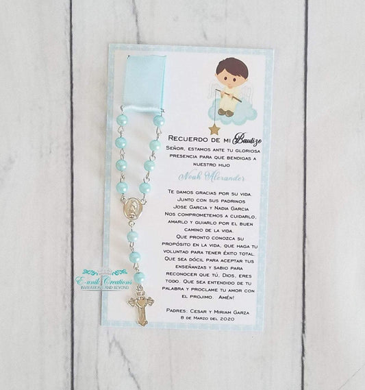 Baptism Angel Boy Rosary Favor