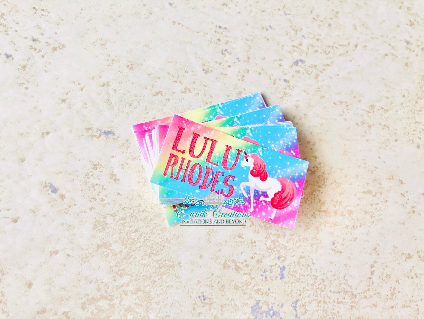 Unicorn School Supplies Labels