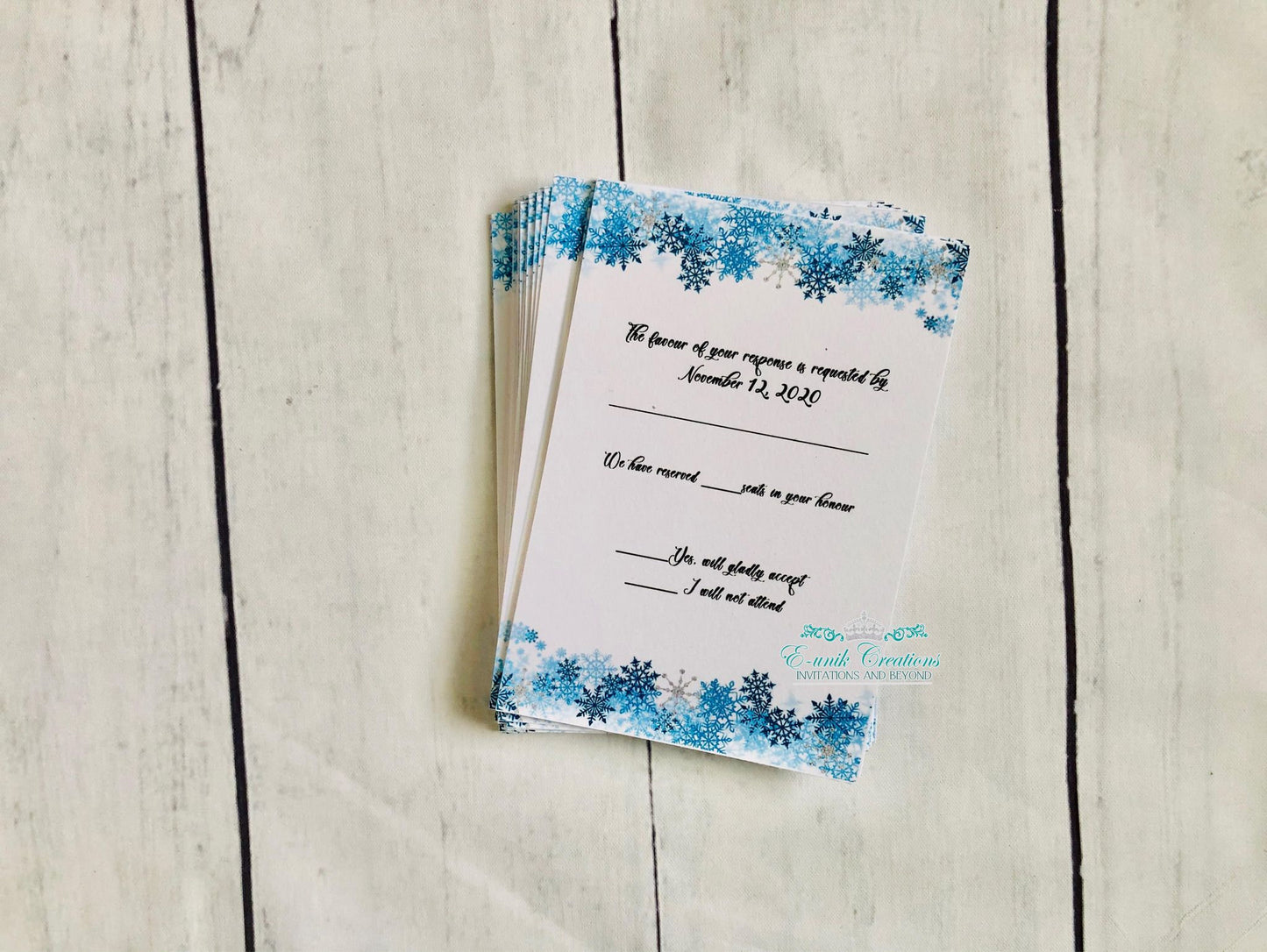 Frozen Snowflake RSVP Card