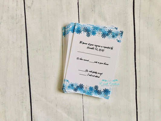 Frozen Snowflake RSVP Card
