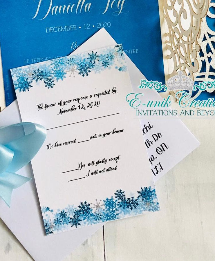 Frozen Snowflake RSVP Card