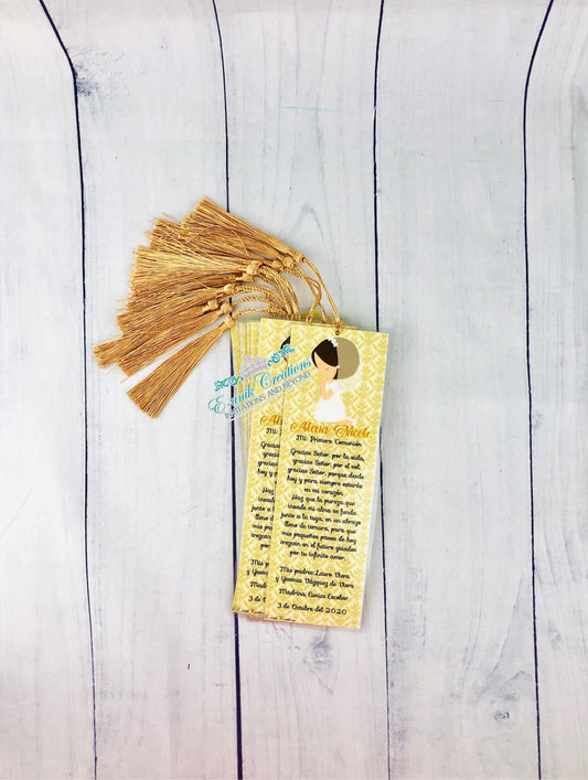 Communion Favors, Book Mark Favors, Prayer Card, Girl 1st Communion. GC202010