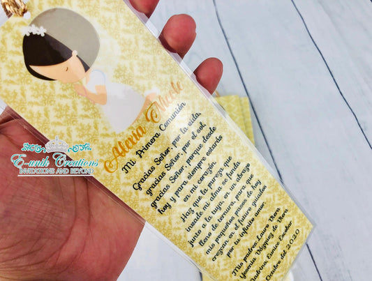 Communion Favors, Book Mark Favors, Prayer Card, Girl 1st Communion. GC202010