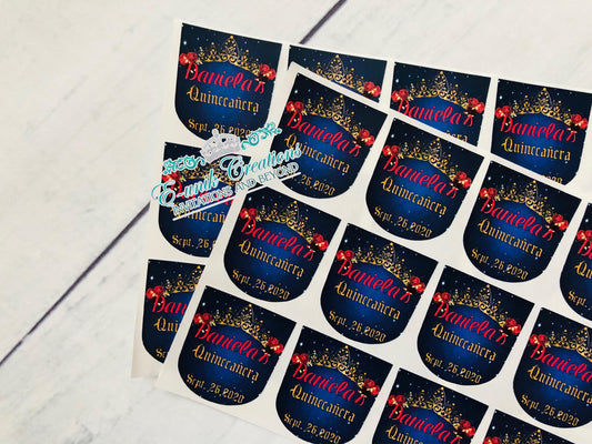 Etiqueta desinfectante de manos, pegatinas Belle, pegatina desinfectante, Princess Belle Favors. BB0920