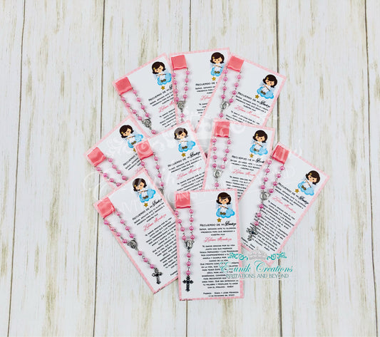 Girl Baptism Rosary Favors