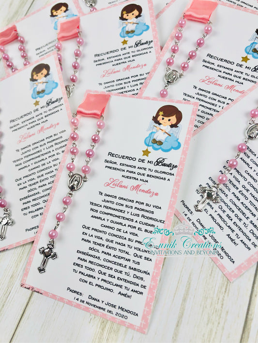 Girl Baptism Rosary Favors