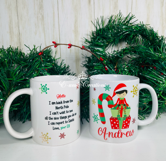 Personalized Elf Mug for Kids – Custom Name & Note from Elf. 11oz