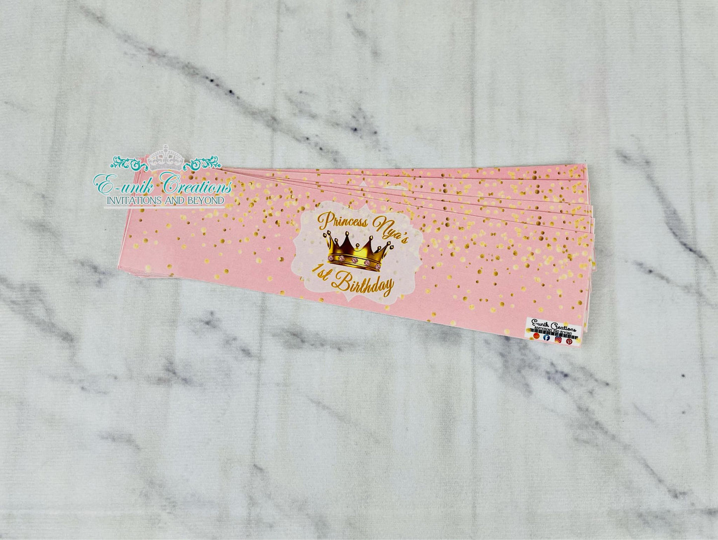 Princess Water Bottle Labels