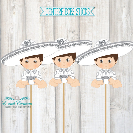 Silver Charrito Centerpieces Sticks