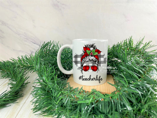 Messy Bun Christmas Mug