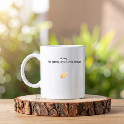 Pregnancy Loss Memorial Mug Personalized Keepsake with Fruit Size Baby Illustration