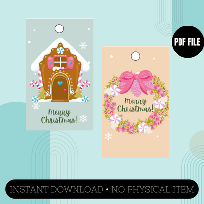 Pink Christmas Gift Tags