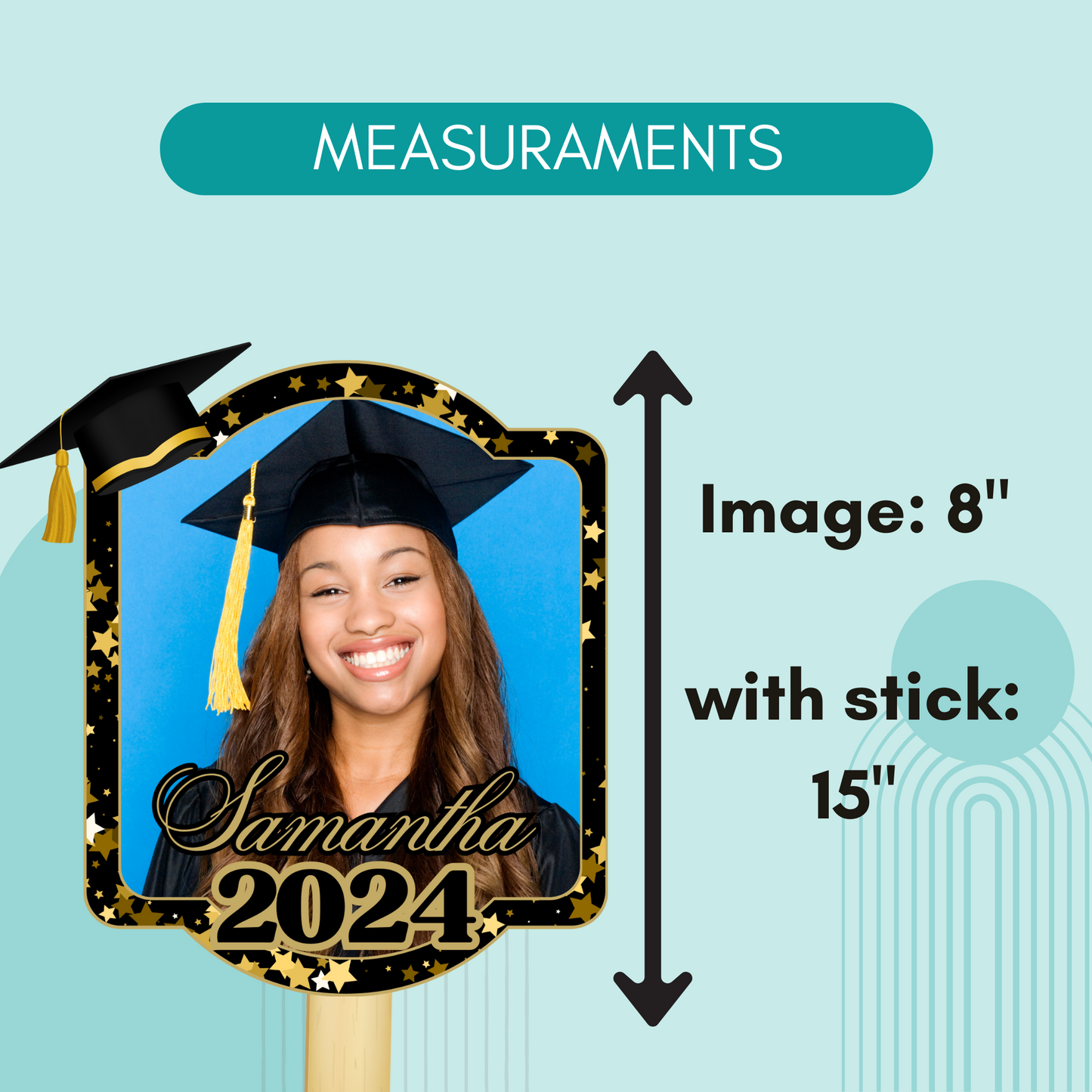 Personalized Graduation Fans - Black and Gold