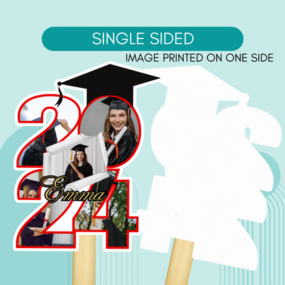 Personalized Graduation Fans - 2024 Red Border