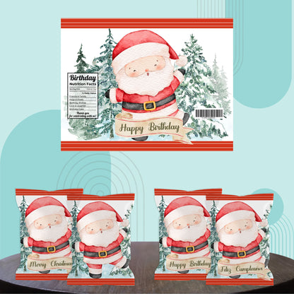 Santa Claus Chip Bag Cover PDF Instant Download File | Winter Holidays Celebration
