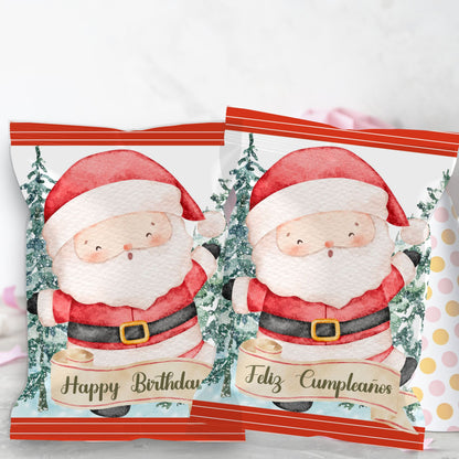 Santa Claus Chip Bag Cover PDF Instant Download File | Winter Holidays Celebration