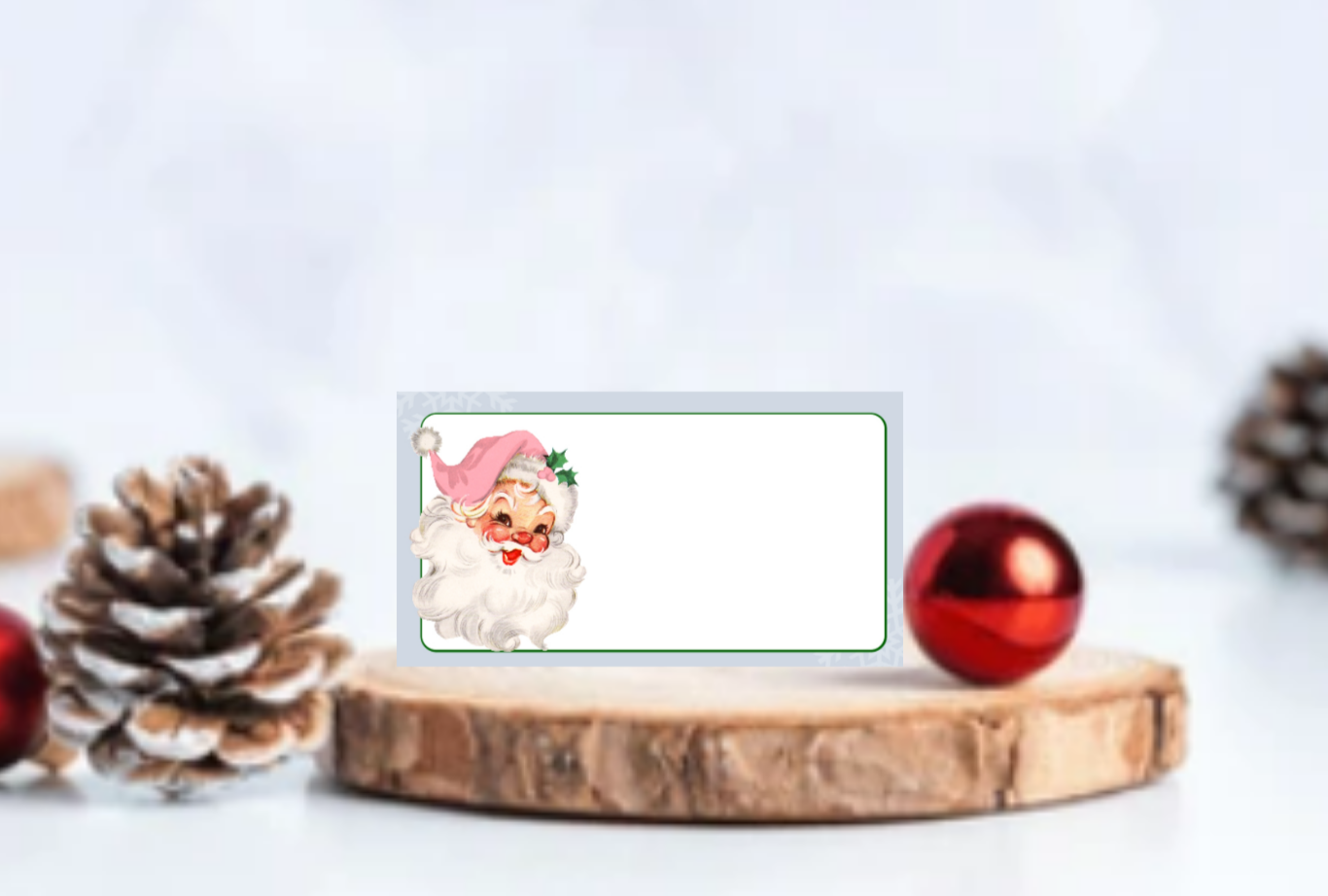 Pink Santa Food Tent Card