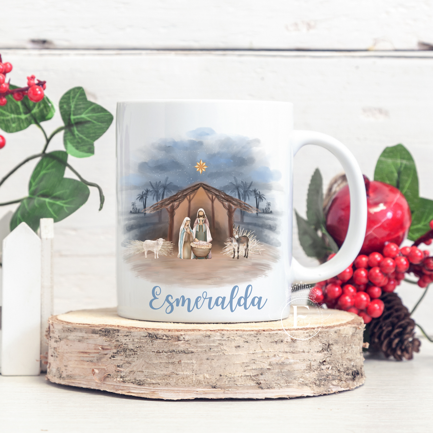 Nativity Christmas Personalized Mug, 11oz