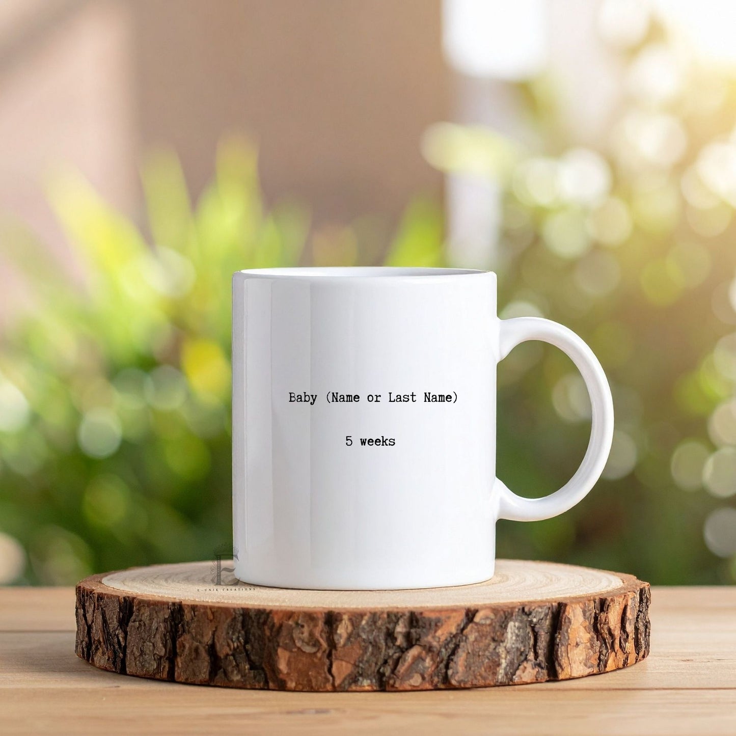 Pregnancy Loss Memorial Mug Personalized Keepsake with Fruit Size Baby Illustration