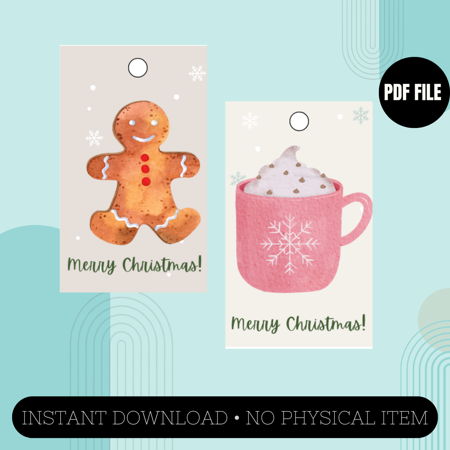 Pink Christmas Gift Tags