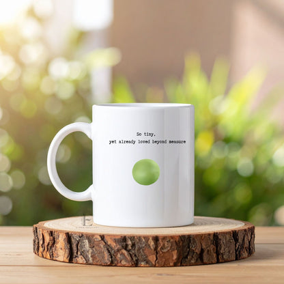 Pregnancy Loss Memorial Mug Personalized Keepsake with Fruit Size Baby Illustration