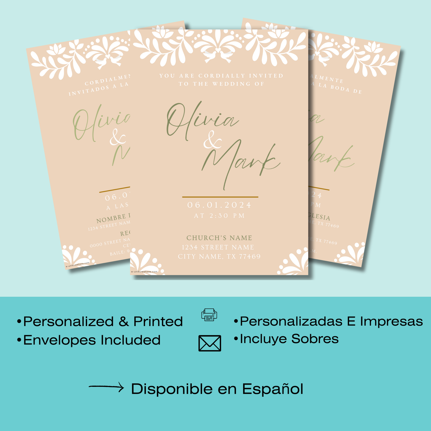 Invitación de boda de dalias azul marino y rubor