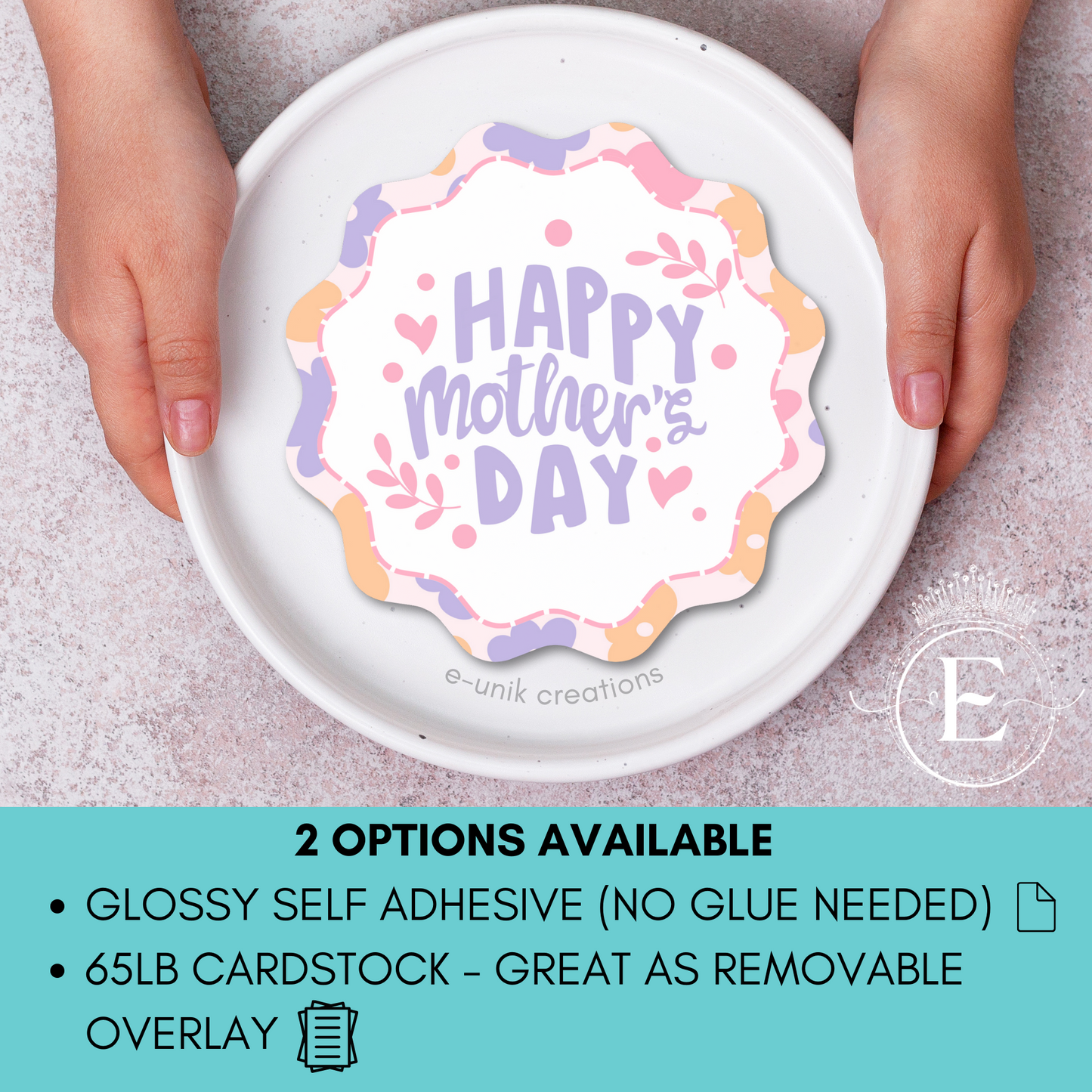 Mother's Day Charger Plate Inserts. 12pcs