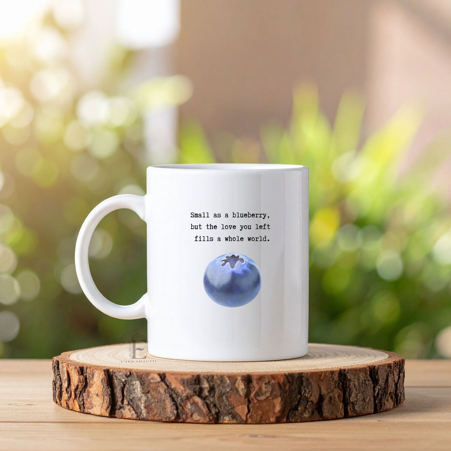 Pregnancy Loss Memorial Mug Personalized Keepsake with Fruit Size Baby Illustration