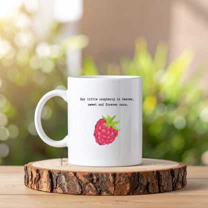 Pregnancy Loss Memorial Mug Personalized Keepsake with Fruit Size Baby Illustration