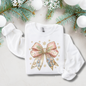 Christmas Coquette Bow Sweatshirt with Nativity Scene