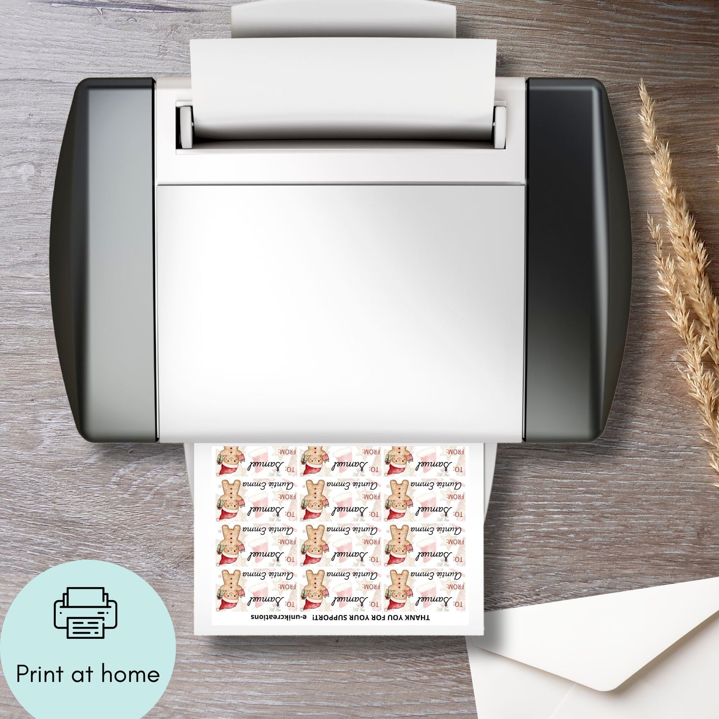 Gingerbread Christmas Gift Labels Editable Canva Template