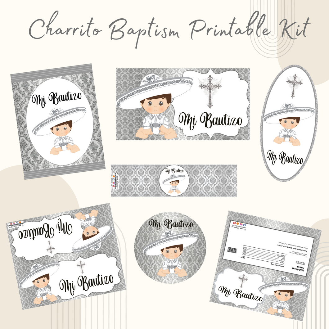 Silver Baby Charrito Baptism Printable Kit