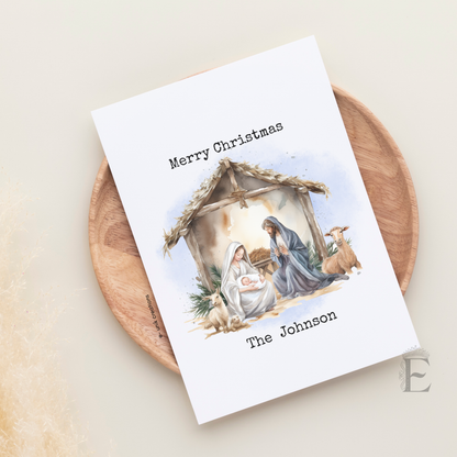 Nativity Scene Christmas Greeting Card